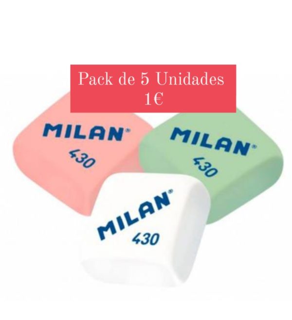 Goma de Borrar Milan 430 Pack de 5 Unidades