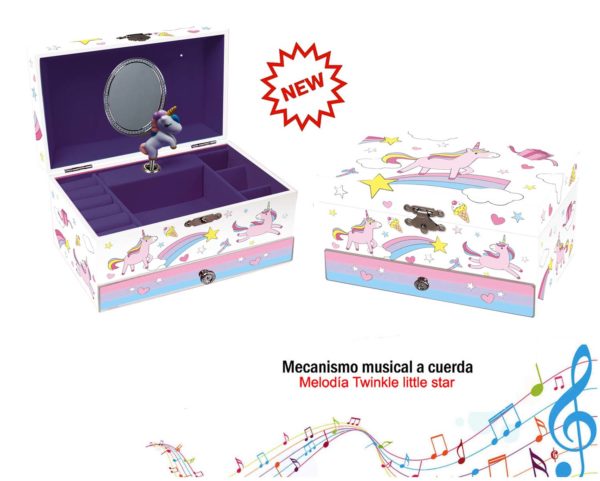 Joyero Musical Mediano Unicornio And Star