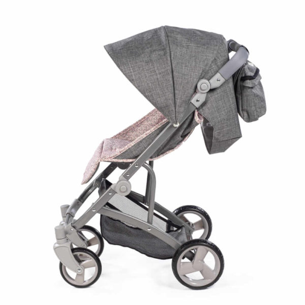 Silla Paseo Grande Lili Gris/Flor Rosa