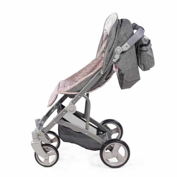 Silla Paseo Grande Lili Gris/Flor Rosa