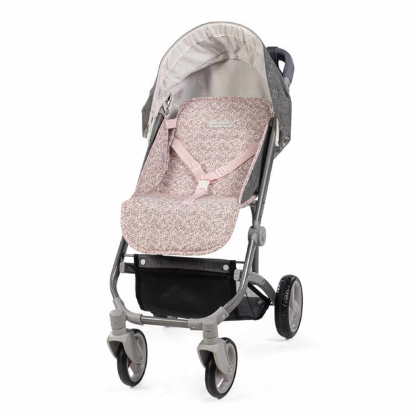 Silla Paseo Grande Lili Gris/Flor Rosa