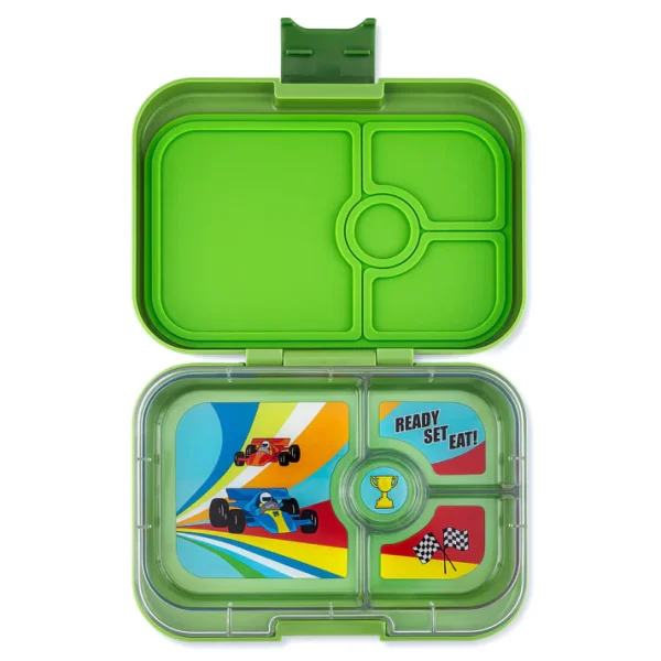 Yumbox Panino 4C Green Matcha + Race Cars