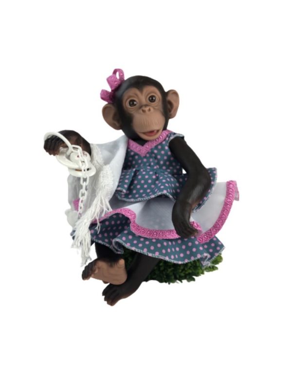 Lola la Chimpancé Flamenca Lunares Rosas Con Mantón