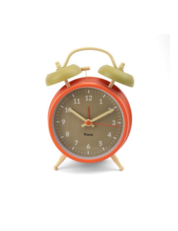 Reloj Despertador Retro Beige y Naranja