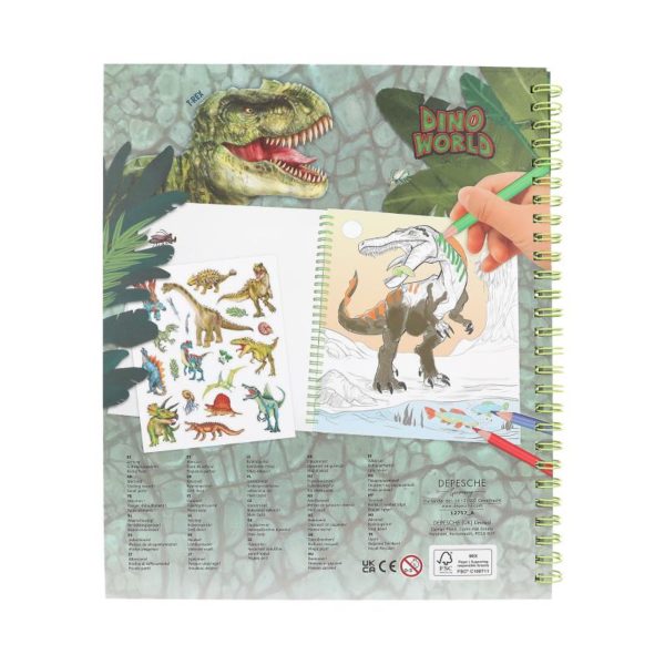 Dino World Libro Colorear con Lentejuelas