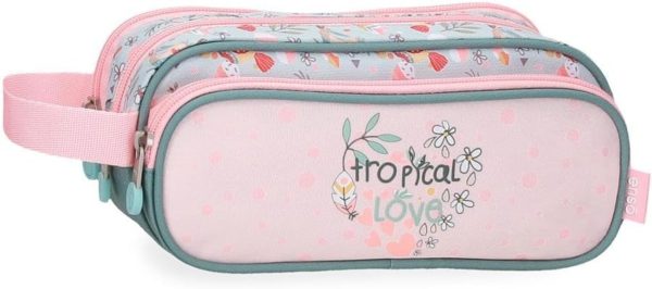 Estuche Escolar 3 Cremalleras Enso Tropical Love