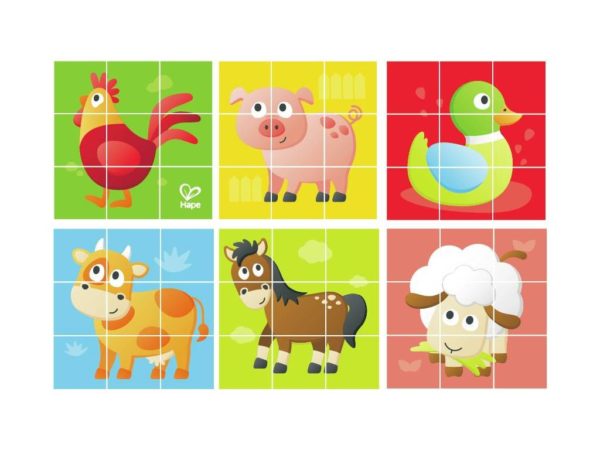 Puzzle de Bloques de Animales de Granja