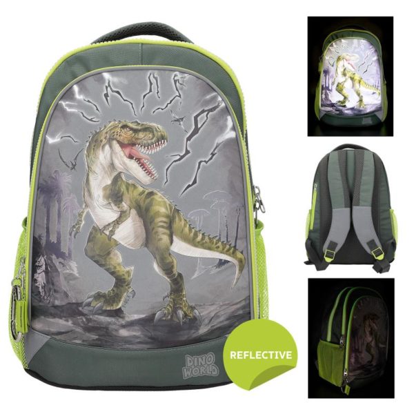 Dino World Mochila Escolar Reflector