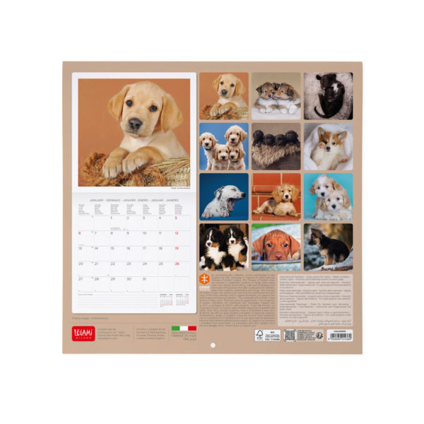 Calendario de Pared 2025-Puppies