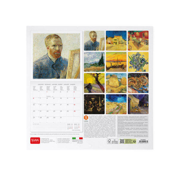 Calendario de Pared 2025 - Vincent Van Gogh