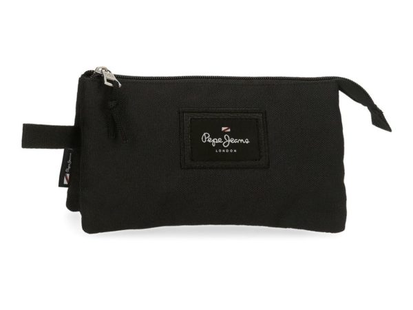 Estuche Escolar 3 Cremalleras Pepe Jeans Aris Negro