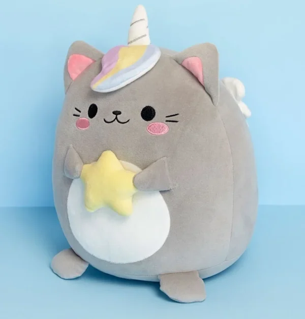 Cojín Fluffy Kawaii Gris Estrella