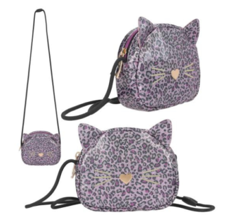 Bolso bandolera 'Rebel Kitty' de TOPModel con diseño de gato y estampado de leopardo rosa