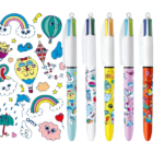 Set de 5 bolígrafos BIC 4 Colores Kawaii con diseños adorables inspirados en el estilo japonés