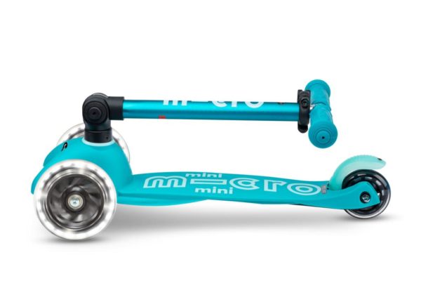 Patinete MINI MICRO DELUXE PLEGABLE LED Aqua (+2 años )