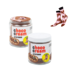 Calcetines Choco Cream en tarro de crema de cacao, con diseño inspirado en un bote de chocolate.