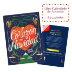 ortada del libro Un corazón por Navidad, mostrando una vista de los Alpes nevados con un toque navideño y un corazón brillante en primer plano.