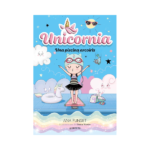 Portada de Unicornia 8: Una piscina arcoíris, con Claudia y sus amigas disfrutando del verano en una piscina mágica y colorida, rodeadas de agua multicolor y un fondo de arcoíris.