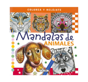 Libro Mandalas de Animales con ilustraciones detalladas para colorear y relajarse.