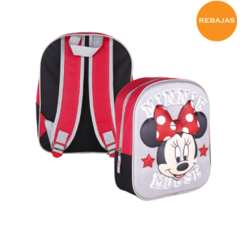 Mochila Minnie relieve 3D en color rosa con diseño adorable y detalles realistas.