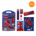 Pack de Papelería Spiderman con estuche temático y accesorios escolares, diseño oficial Marvel.