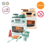 Mini Cocina Infantil con horno, luz y sonido, incluye sartén, alimentos, vasos y cubiertos para juego educativo