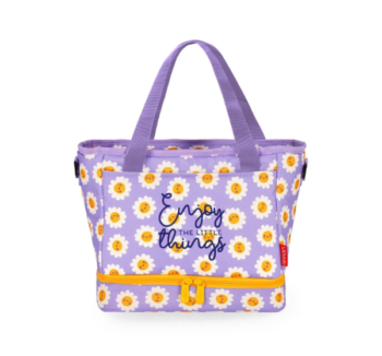 Bolsa para el Almuerzo Daisy de Legami con diseño floral y gran capacidad.