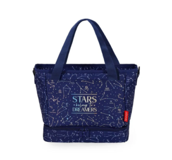 Bolsa para el Almuerzo Stars de Legami con estampado de constelaciones y gran capacidad.