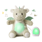 Peluche Relajante Dragón LoveLight™ con luz cálida y melodías relajantes para tranquilizar a bebés y niños pequeños.