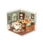 Maqueta en Miniatura Salón de Té Rolife con decoración vintage.