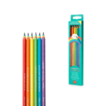 Set de 6 lápices HB de Grafito Arcoíris Legami con frases inspiradoras y gomas de colores