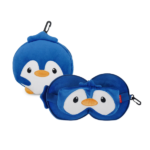 Almohada de Viaje con Antifaz para Dormir de Pingüino de Legami en forma de pingüino azul