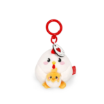 Llavero de Peluche Gallina Legami con diseño de gallina abrazando a su pollito