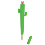 Bolígrafo de Gel de Cactus de Legami sobre escritorio con libreta