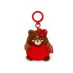 Llavero de Peluche Teddy Bear Legami abrazando un corazón rojo