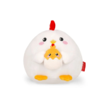 Peluche Gallina Legami sujetando a su pollito bebé