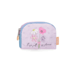 Monedero Full of Flowers de Enso con estampado floral sobre fondo azul claro