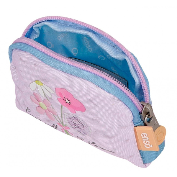 Monedero Full of Flowers de Enso Vista frontal del monedero Enso Full of Flowers con flores de colores