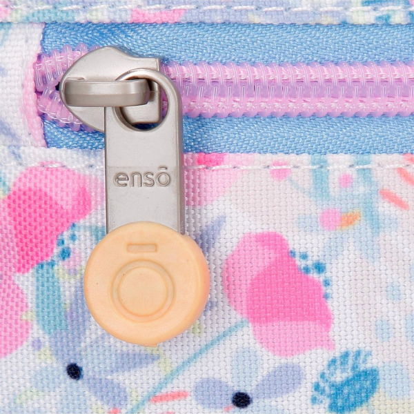 Monedero Full of Flowers de Enso Detalle del cierre de cremallera del monedero Enso colección Full of Flowers