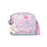 Bandolera Full of Flowers con Pompón Decorativo de Enso en azul con flores