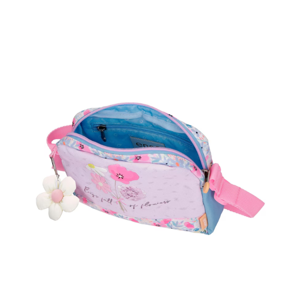 Bandolera Full of Flowers con Pompón Decorativo de Enso Vista frontal de la bandolera Enso Full of Flowers con diseño floral
