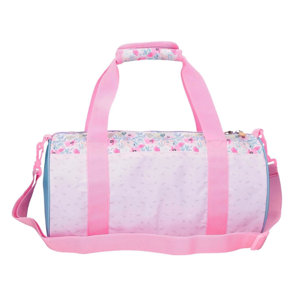 Bolsa de Viaje Full of Flowers de Enso Vista lateral mostrando la bandolera ajustable y desmontable.