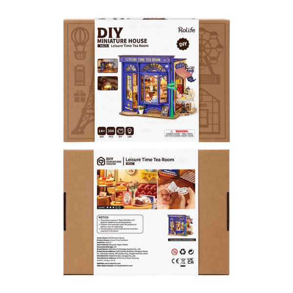 Maqueta Leisure Time Tea Room de RoLife Caja de presentación del kit DIY de RoLife