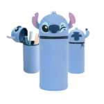 Estuche de Silicona de Stitch desplegado como portalápices