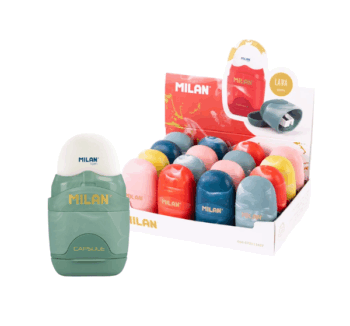 Goma de Borrar con Sacapuntas MILAN Lava diseño CAPSULE en colores surtidos