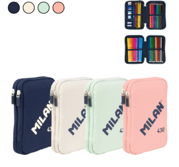 Estuche de Dos Cremalleras Completo de MILAN 430 en 4 colores