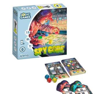Caja del Spy Code Juego de Lógica de Átomo Games con diseño de agente secreto