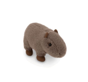 Peluche de Capibara Pequeño marrón de 15 cm sobre fondo blanco