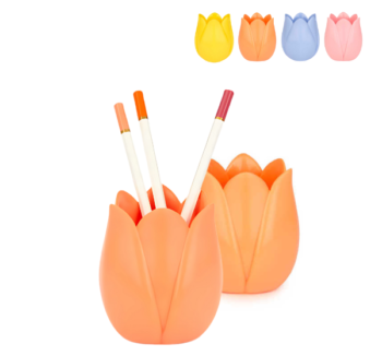 Portalápices de Tulipán – Organizador de escritorio con diseño floral.