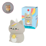 Lámpara de Noche Kawaii de Starry – Diseño de gato kawaii en color gris.